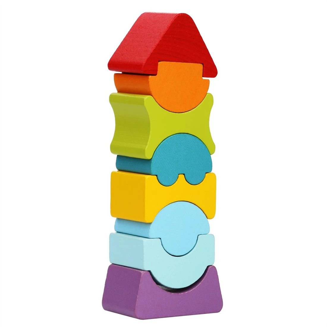 Cubika Flexibler Holzstapelturm Kleines - Rotes Dach 5 Cubika Flexibler Holzstapelturm Kleines - Rotes Dach – Bild 5