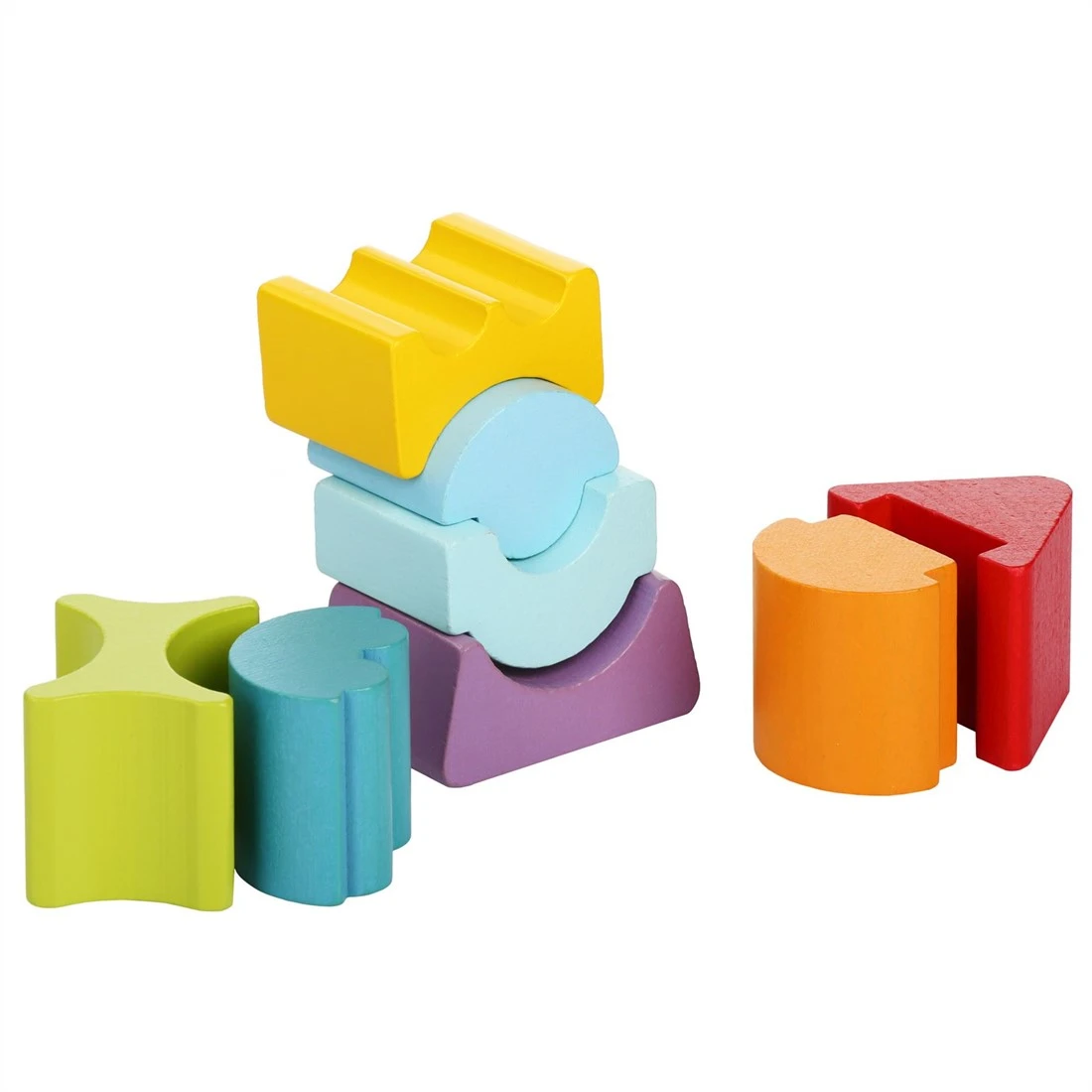 Cubika Flexibler Holzstapelturm Kleines - Rotes Dach 4 Cubika Flexibler Holzstapelturm Kleines - Rotes Dach – Bild 4