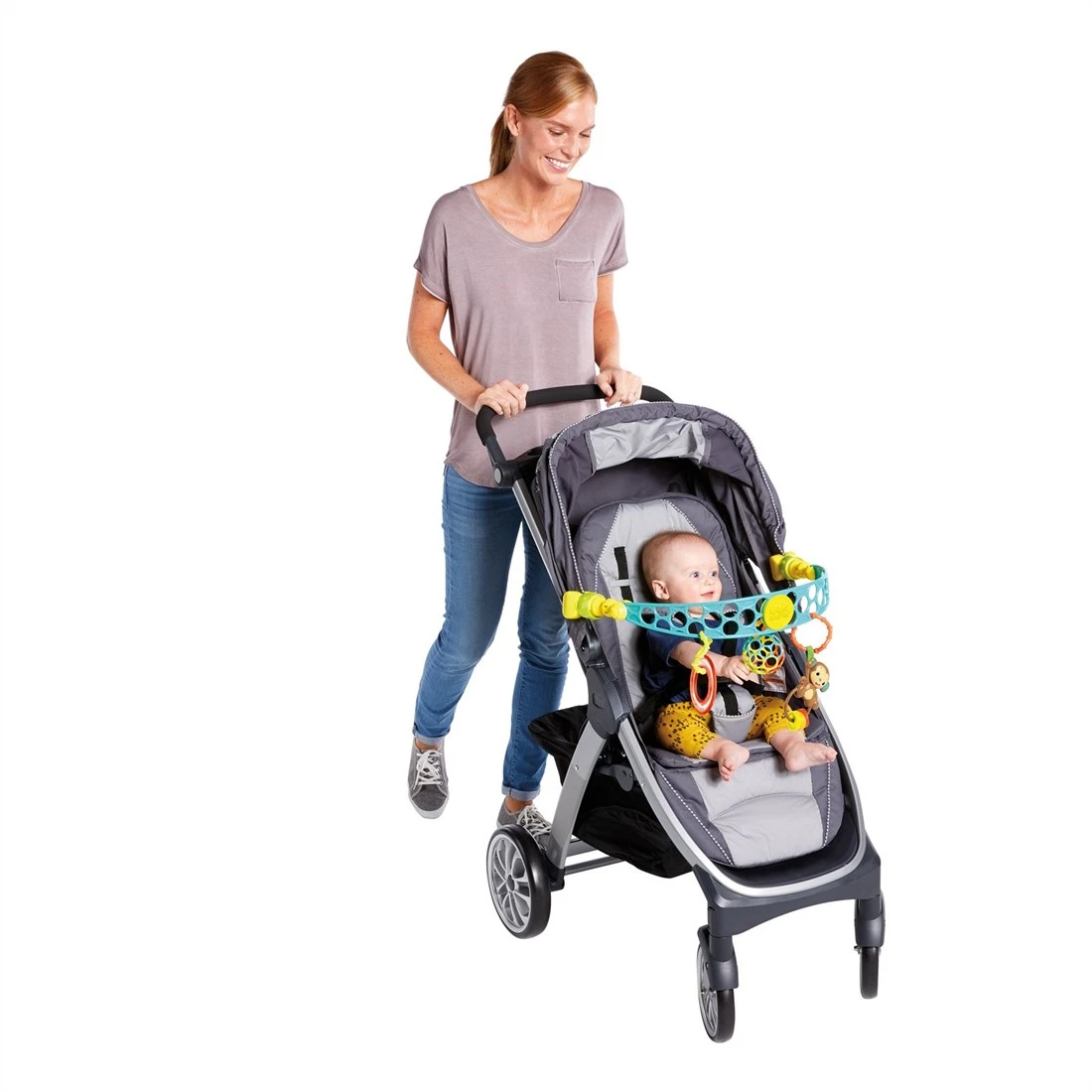 Bright Starts, Oball, Spielbogen Für Den Kinderwagen Aus Flexiblem, Festem Oball-Material Für Einfaches Greifen 4 Bright Starts, Oball, Spielbogen Für Den Kinderwagen Aus Flexiblem, Festem Oball-Material Für Einfaches Greifen – Bild 4