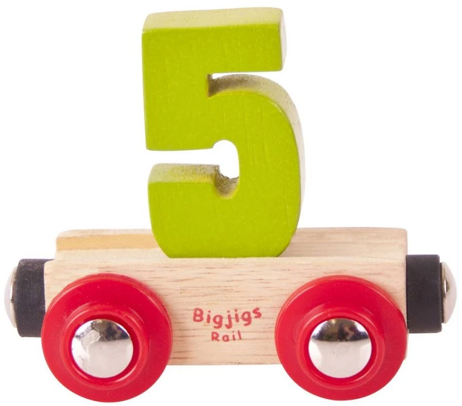 BigJigs Rail Name Nummer 5 , Nummer Wagon 5 1 BigJigs Rail Name Nummer 5 , Nummer Wagon 5