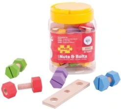 Bigjigs Toys Glas Mit Schrauben Und Muttern