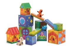 Djeco DJ09102 Blöcke Für Säuglinge, Gemischt, Cubanimo 17 Pieces