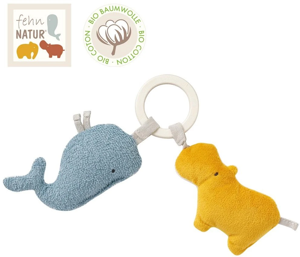 Fehn 056082 Greifling Nilpferd & Wal FehnNATUR – Bio-Babyspielzeug Mit Rassel Und Raschelpapier Für Babys Und Kleinkinder Ab 0+ Monaten – Größe: 19 Cm 1 Fehn 056082 Greifling Nilpferd & Wal FehnNATUR – Bio-Babyspielzeug Mit Rassel Und Raschelpapier Für Babys Und Kleinkinder Ab 0+ Monaten – Größe: 19 Cm