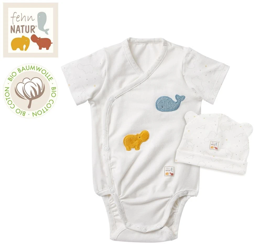Fehn 056563 Body & Mütze FehnNATUR (62/68) – Baby-Erstausstattungs-Set: Wickelbody & Beanie Aus Zertifizierter Bio-Baumwolle (kbA), Perfektes Unisex-Geschenkset Zur Geburt Oder Taufe 1 Fehn 056563 Body & Mütze FehnNATUR (62/68) – Baby-Erstausstattungs-Set: Wickelbody & Beanie Aus Zertifizierter Bio-Baumwolle (kbA), Perfektes Unisex-Geschenkset Zur Geburt Oder Taufe