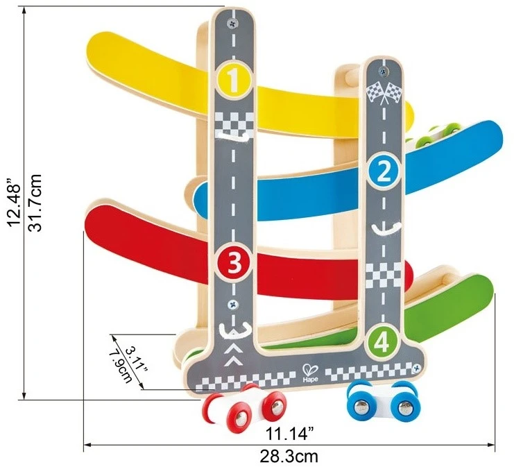 Hape E0438 Flickflack-Rennbahn, Inkl. DREI Autos, Autorennbahn Aus Holz, Ab 18 Monate 3 Hape E0438 Flickflack-Rennbahn, Inkl. DREI Autos, Autorennbahn Aus Holz, Ab 18 Monate – Bild 3