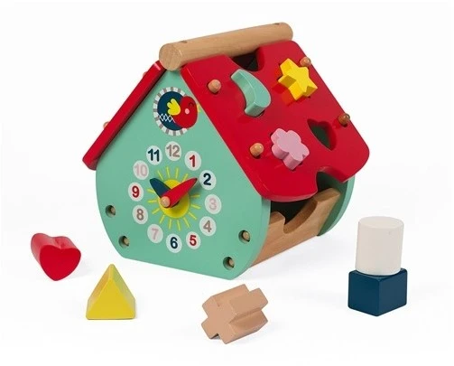 Janod - Baby Forest Formen-Steckspiel Aus Holz, Haus, Bausteine, Frühes Alter Und Lernspielzeug, Zum Erlernen Von Farben Und Feinmotorischen Fähigkeiten, Ab 18 Monaten, J08008 1 Janod - Baby Forest Formen-Steckspiel Aus Holz, Haus, Bausteine, Frühes Alter Und Lernspielzeug, Zum Erlernen Von Farben Und Feinmotorischen Fähigkeiten, Ab 18 Monaten, J08008