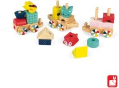 Janod - Baby Forest Holzzug, Nachziehspielzeug, Mit 17 Bausteinen, Zum Erlernen Von Formen Und Farben, Fördert Feinmotorische Fähigkeiten, Ab 1 Jahr, J08022 -Trixie Verkäufe janod baby forest holzzug nachziehspielzeug mit 17 bausteinen zum erlernen von formen und farben foerdert feinmotorische faehigkeiten ab 1 jahr j08022 3