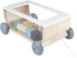 Janod - Bauklötzchen-Wagen Aus Holz - Sweet Cocoon Kollektion - Baby- Und Kleinkindspielzeug Farbe Auf Wasserbasis - Spielzeug Zum Ziehen - Laufen Lernen - Ab 18 Monaten, J04407 -Trixie Verkäufe janod baukloetzchen wagen aus holz sweet cocoon kollektion baby und kleinkindspielzeug farbe auf wasserbasis spielzeug zum ziehen laufen lernen ab 18 monaten j04407 3