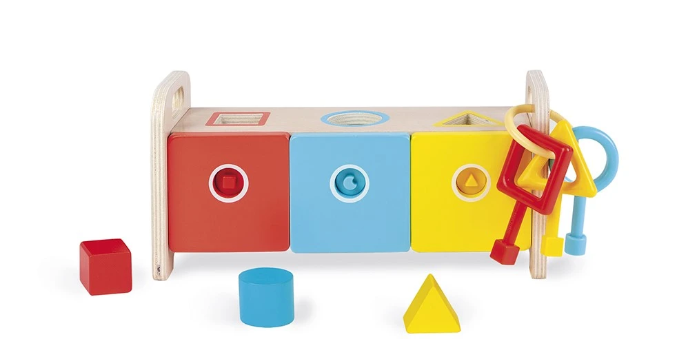 Janod - Essentiel - Der Schlüsselkasten - 2-in-1 Lernspiel Aus Holz Babys Und Kleinkinder - Erlernen Von Formen Und Farben Und Feinmotorik - Farbe Auf Wasserbasis - Ab 18 Monaten, J05065 1 Janod - Essentiel - Der Schlüsselkasten - 2-in-1 Lernspiel Aus Holz Babys Und Kleinkinder - Erlernen Von Formen Und Farben Und Feinmotorik - Farbe Auf Wasserbasis - Ab 18 Monaten, J05065