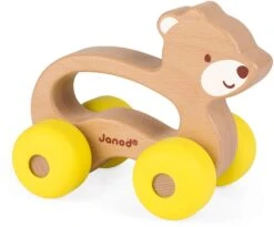 Janod J04613 Baby Pop Greifling-Auto, Bär Gelb