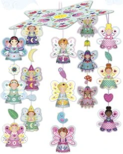 Janod J07925 Feen-Mobile-Les Ateliers Déco-Set Für Kreative Freizeitbeschäftigungen Kinder-Entwicklung Von Feinmotorik Und Konzentration-Ab 6 Jahren