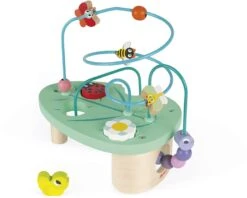 Janod J08253 Motorik-Spiel Wiese Mit 2 Motorikschleifen Und 3 Formen, Mehrfarbig