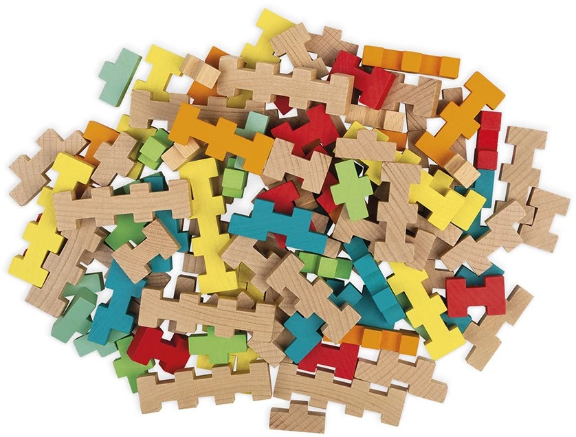 Janod J08301 Holzbau Barrel 100 Stück-Konstruktionsspiel-Erlernen Der Feinmotorik Und Konzentration-Massives Buchenholz FSC-Zertifiziert-Bemalt-Wasser-Ab 6 Jahren 1 Janod J08301 Holzbau Barrel 100 Stück-Konstruktionsspiel-Erlernen Der Feinmotorik Und Konzentration-Massives Buchenholz FSC-Zertifiziert-Bemalt-Wasser-Ab 6 Jahren