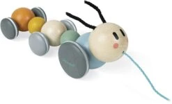 Janod - Nachzieh-Raupe Aus Holz - Kollektion Sweet Cocoon - Baby- Und Kleinkindspielzeug Farbe Auf Wasserbasis - Spielzeug Zum Ziehen - Laufen Lernen - Ab 1 Jahr, J04420
