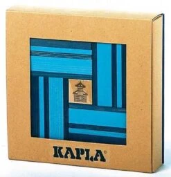 Micki KAPLA 9000105 Holzplättchen 40er Box Blau + Buch -Trixie Verkäufe kapla 9000105 holzplaettchen 40er box blau plus buch 2