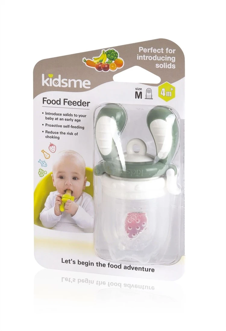 KidsMe Food Feeder Einzelpackung(Größe:M) - Grau(Dreifach-Falt-Silikonbeutel)Blisterkarte 1 KidsMe Food Feeder Einzelpackung(Größe:M) - Grau(Dreifach-Falt-Silikonbeutel)Blisterkarte
