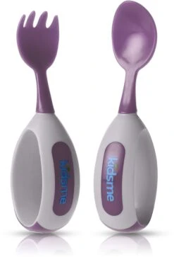 KidsMe Kleinkind Löffel & Gabel Set-Plum Blisterkarte