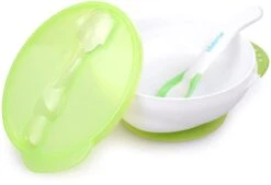 KidsMe Saugnapf Mit IdealtemperaturFütterungslöffel-Set - Pflaume Blisterkarte