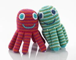 Kieselstein Bio-Rassel - Octopus Pink -Trixie Verkäufe kieselstein bio rassel octopus pink 3