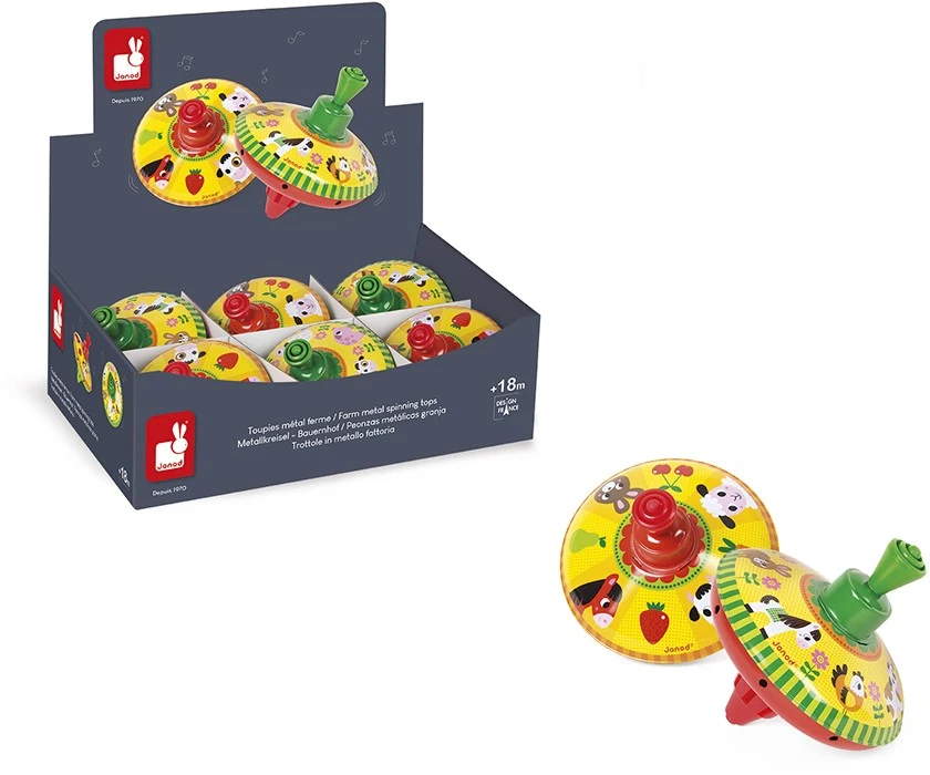 Janod Kreisel Klein "Bauernhof"/ Display 3X2 Motive (6 Stck.) 2 Janod Kreisel Klein "Bauernhof"/ Display 3X2 Motive (6 Stck.) – Bild 2