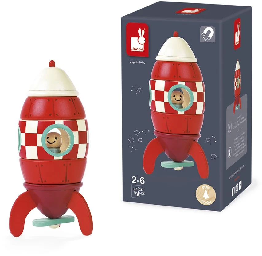 Janod Magnetischer Bausatz "Rakete Klein" 3 Janod Magnetischer Bausatz "Rakete Klein" – Bild 3