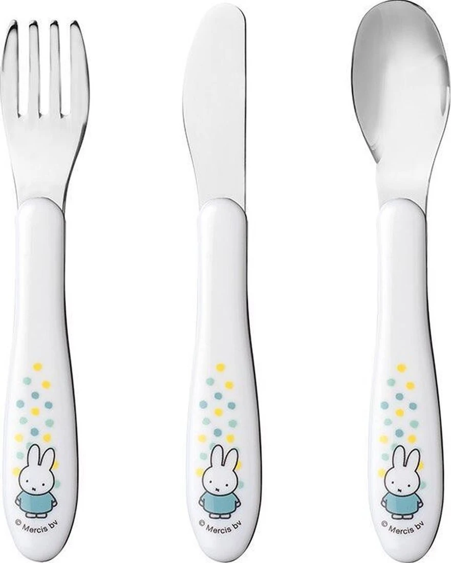 Mepal Kinderbesteck-Set 3-teilig - Miffy Confetti 2 Mepal Kinderbesteck-Set 3-teilig - Miffy Confetti – Bild 2