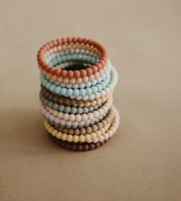 MUSHIE - SILIKON-ARMBAND(3er-Pack)lila/cyan/zarter Pfirsich 2 MUSHIE - SILIKON-ARMBAND(3er-Pack)lila/cyan/zarter Pfirsich – Bild 2