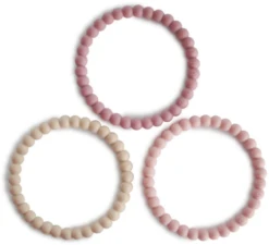 MUSHIE - SILIKON BRACELET(3er Pack)Leinen/Pflaume/Blassrosa