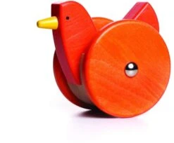 Nachziehtier Ziehtier Holzspielzeug Motorikspielzeug - Wippendes Huhn Blau