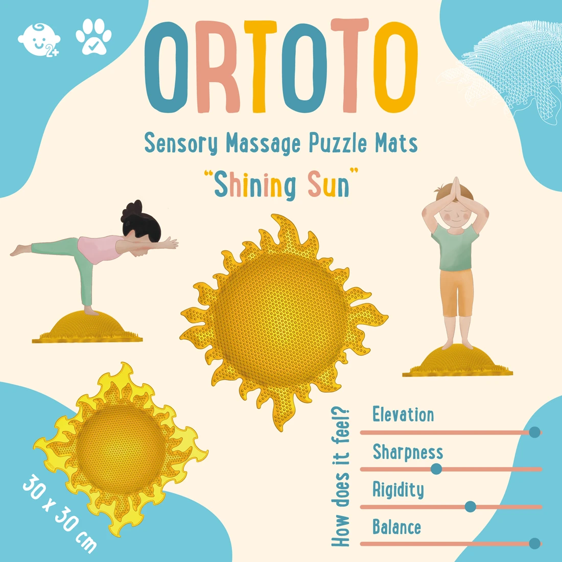 Ortoto Sensory Massage Puzzle Matte Leuchtende Sonne (Halbkugel) Gelb 2 Ortoto Sensory Massage Puzzle Matte Leuchtende Sonne (Halbkugel) Gelb – Bild 2