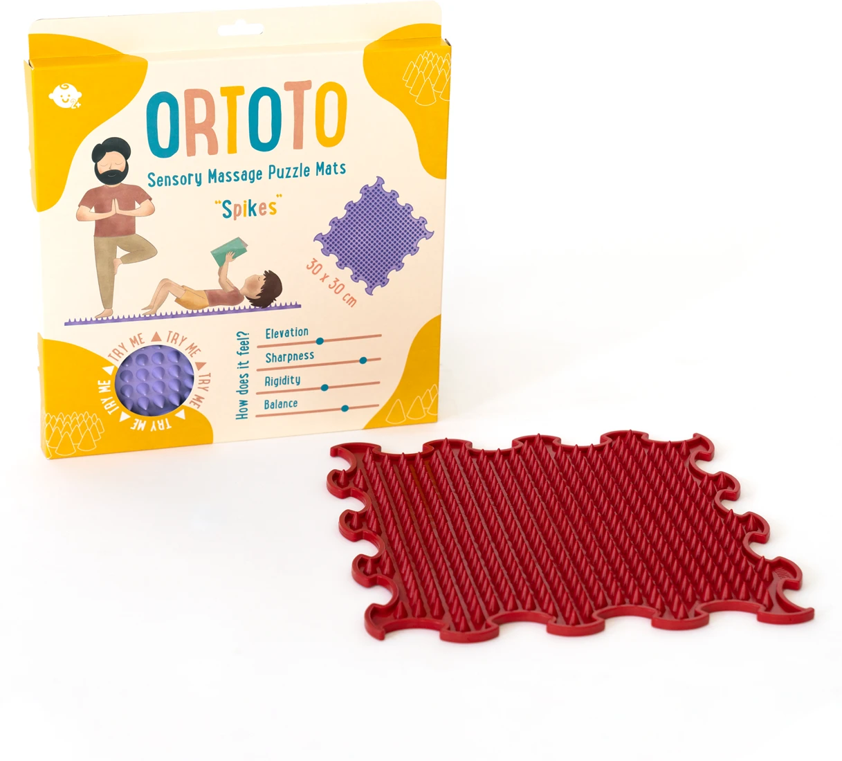 Ortoto Sensory Massage Puzzle Matte Spikes Erdbeerrot 2 Ortoto Sensory Massage Puzzle Matte Spikes Erdbeerrot – Bild 2