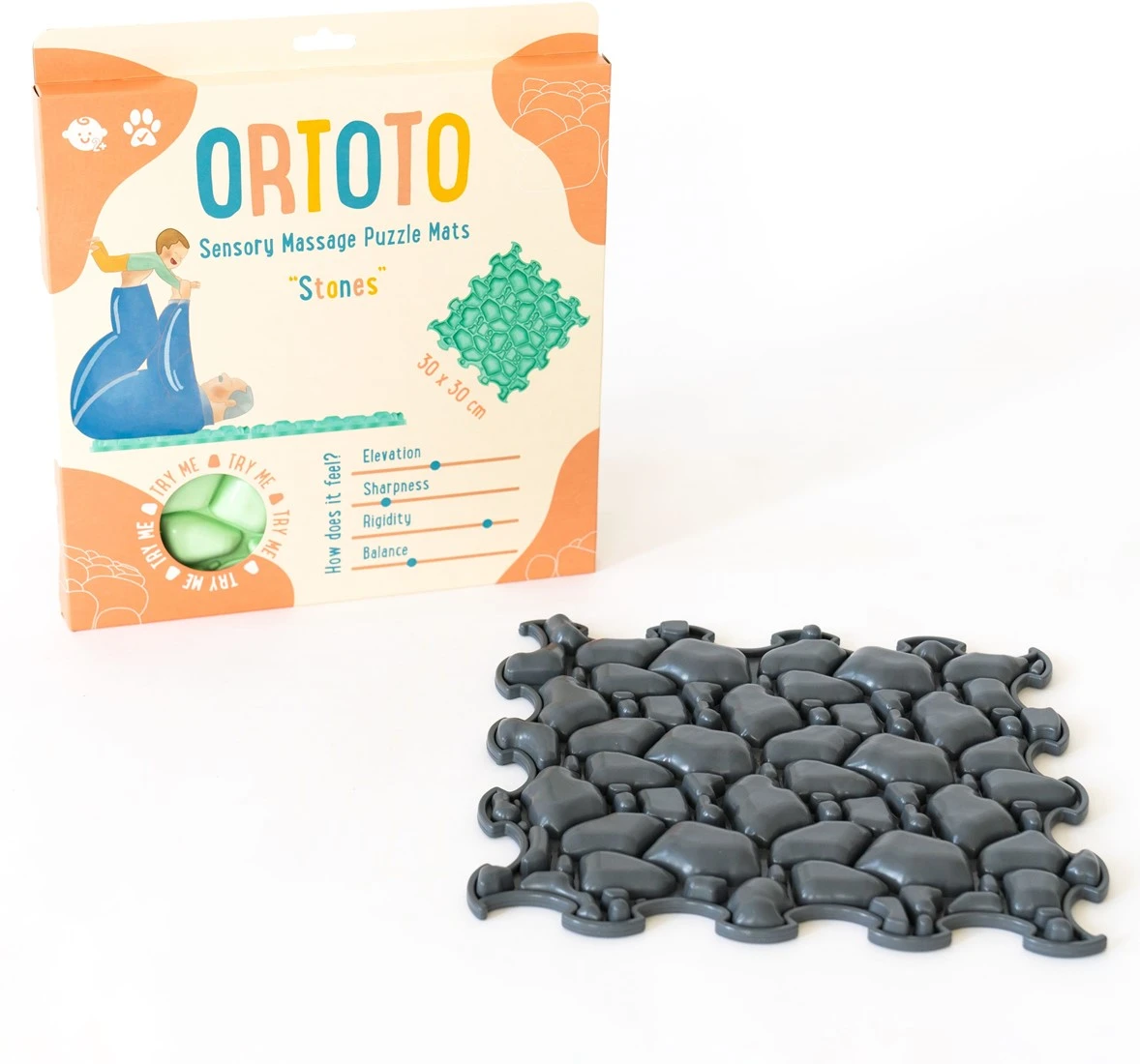 Ortoto Sensory Massage Puzzle Matte Stones Sturmgrau 2 Ortoto Sensory Massage Puzzle Matte Stones Sturmgrau – Bild 2