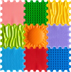 Ortoto Sensory Massage Puzzle Matten Set Stimulative Regenbogen 9 Stück