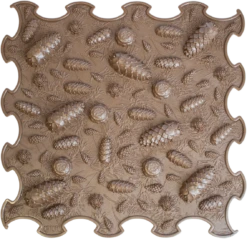 Ortoto Sensory Massage Puzzlematte Pinienzapfen Dunkelschokolade 1 Stück 30x30 Cm