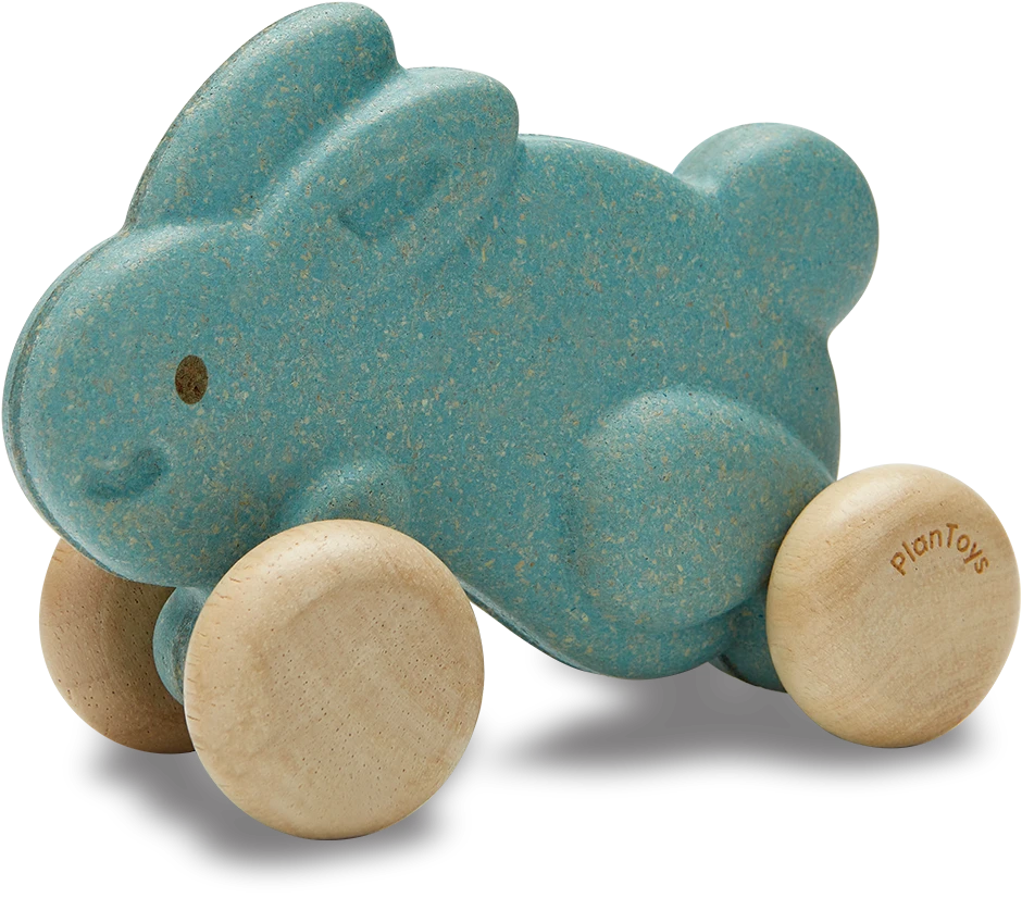 Plan Toys PlanToys Holzspielzeug Push Along Bunny-Blau 1 Plan Toys PlanToys Holzspielzeug Push Along Bunny-Blau