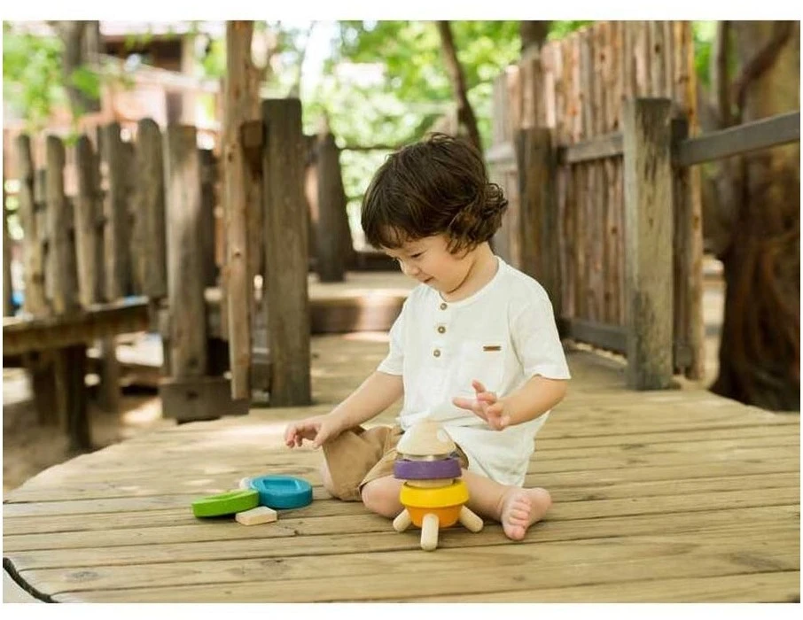 Plan Toys PlanToys Holzspielzeug Rakete Stapeln 2 Plan Toys PlanToys Holzspielzeug Rakete Stapeln – Bild 2