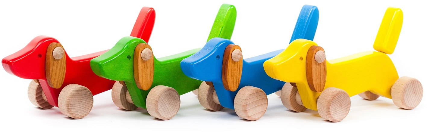 Schiebetier Schiebelaufrad Nachziehspielzeug Ziehtier Holz - Hund Dackel Puppy Gelb 2 Schiebetier Schiebelaufrad Nachziehspielzeug Ziehtier Holz - Hund Dackel Puppy Gelb – Bild 2