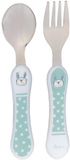SIGIKID Kinder-Besteck Mintgrün Hase - 14cm
