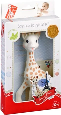 Sophie Die Giraffe Beißspielzeug Aus 100% Naturkautschuk In Weißer Und Roter Geschenkbox