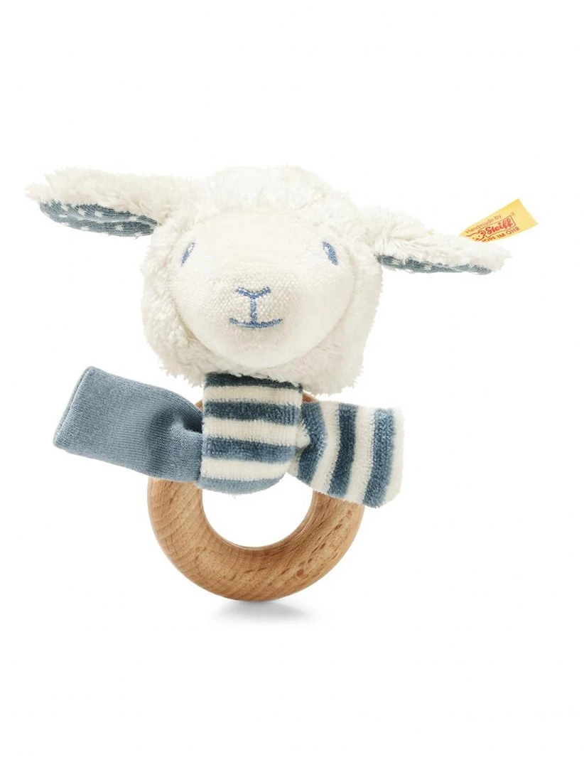 Steiff Leno Lamm Greifring Mit Rassel 1 Steiff Leno Lamm Greifring Mit Rassel