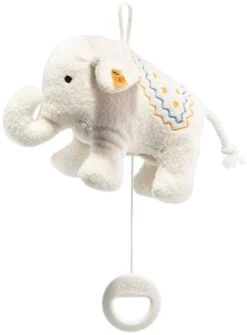 Steiff Little Elephant Music Box, White