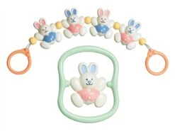 Tolo 80024 - Baby Bunnies Gift Set - Kinderwagenkette Und Greifling Tanzende Häschen, 10 X 2.9 X 12.2 Cm