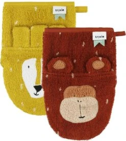 Trixie Waschhandschuh2-pack - Mr. Lion - Mr. Monkey